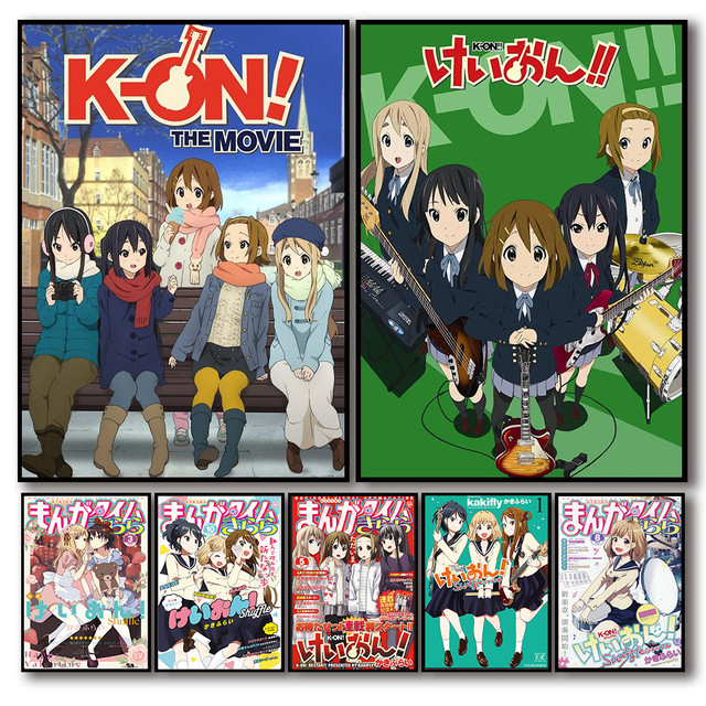 K-ON cartaz de música estética anime tv filme desenho animado menina  pintura da lona decoração